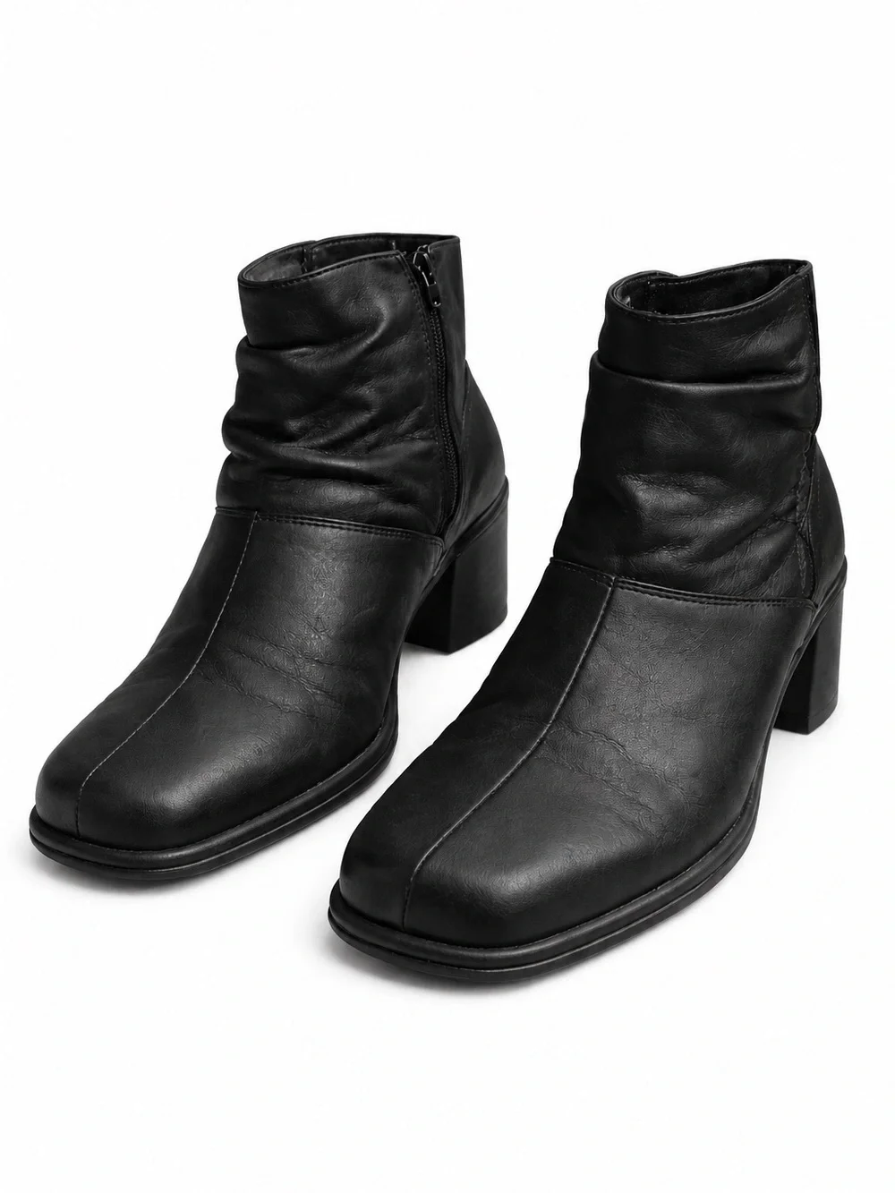 Josef Seibel Black Leather Ankle Booties Side Zip Women’s EU 38 US 7.5